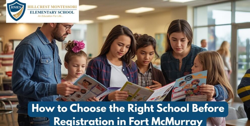 Parent reviewing Fort McMurray School Registration documents