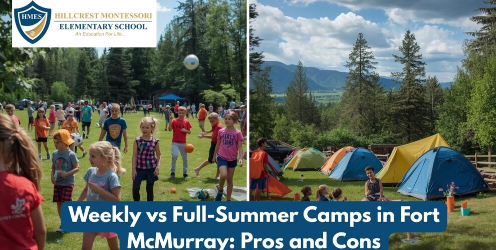 Children participating in Summer Camps Fort Mcmurray Montessori program
